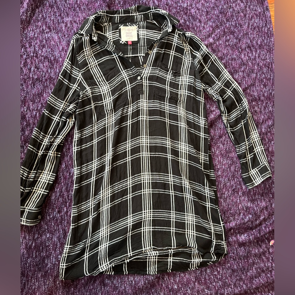 Plaid Shirt Dress, size large